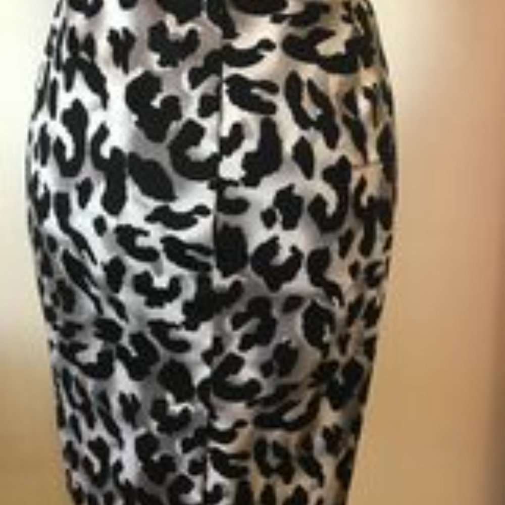 Cache Leopard Print Cotton Blend Lined Straight S… - image 8